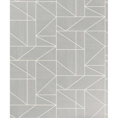 Ina Silver Geometric Wallpaper - 20.5 x 396 x 0.025