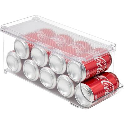 Clear Soda Can Organizer Holder With Lid, 9 cans