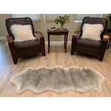 Highland Select Natural Long Wool Sheepskin 2 Pelt Shag Rug - 2' x 5'5"