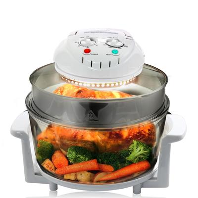 MegaChef Portable Countertop 14.25 Inch Halogen Air Fryer in White