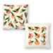 Wild Orchard and Summer Fruit Pattern - Set of 2 Decorative Pillows