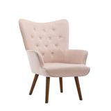 Porthos Home Harlem Accent Chair, Polyester Wingback, Wooden Legs