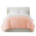 Genoa Twin Size Box Quilted Reversible Comforter The Urban Port, White and Pink