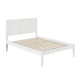 Madison Full Platform Bed with USB Charging Station in White