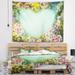 Designart 'Vintage Flowers with Heart Shape' Floral Wall Tapestry