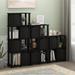 Furinno Brahms 3-Tier Storage Shelf with 2 Doors, Black Oak/Black