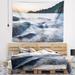 Designart 'Slow Motion Sea Waves over Rocks' Modern Seascape Wall Tapestry