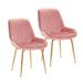 Porthos Home Dayo Set of 2 Velvet Dining Chairs, Golden Chrome Legs