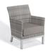 Oxford Garden Argento Resin Wicker Club Chair with Powder Coated Aluminum Legs - Stone Polyester Cushion