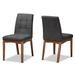 Tara Mid-Century Upholstered and Walnut Finished 2-PC Dining Chair Set