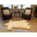 Highland Select Bear Shape Natural Long Wool Sheepskin Shag Rug