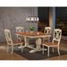 Iconic Furniture Company 42"x64"x82" Double Pedestal Transitional Antiqued Caramel/Biscotti Butterfly Back 5-Piece Dining Set