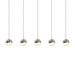 Sonneman Lighting Grapes 5-light LED Satin Nickel Rectangle Canopy Pendant, White Glass with All Small Grapes