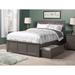 Madison Full Platform Bed with 2 Storage Drawers in Gray