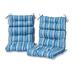 Colton 3-section Coastal Stripe 22-in x 44-in Outdoor High Back Chair Cushion (Set of 2) (Cushions Only) by Havenside Home