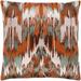 Virgil Brown & Green Embroidered Ikat Throw Pillow Cover (18" x 18")