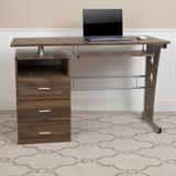 Pedestal 3-drawer Computer Desk with Keyboard Tray