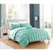 Chic Home Jana 8-Piece Bed in a Bag Reversible Duvet Set, Aqua