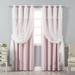 Aurora Home Attached Valance Sheer and Blackout 4-piece Panel Pair