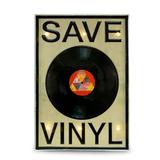 "Save Vinyl" Sign, Lighted