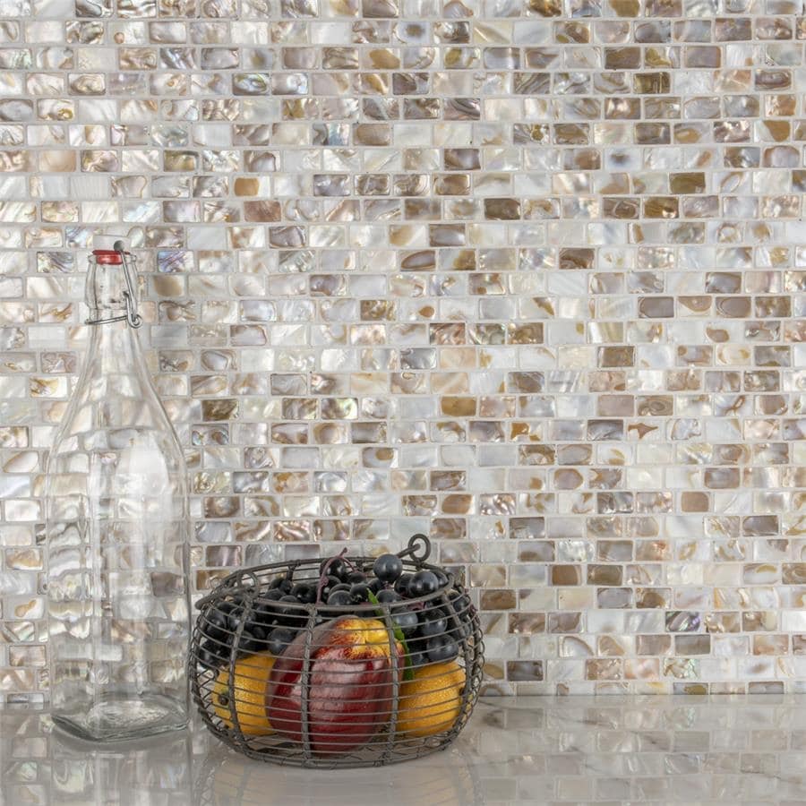 Merola Tile Conchella Subway Natural 11-1/2" x 11-7/8" Natural Shell Mosaic Tile