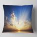 Designart 'Sunset in the Ocean Blue Sky Panorama' Seashore Throw Pillow