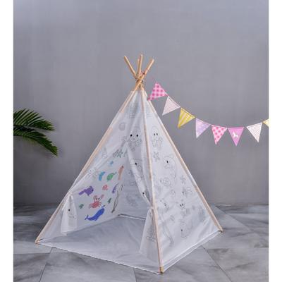 Actual Paintable Teepee Play Tent For Kids - 1pc