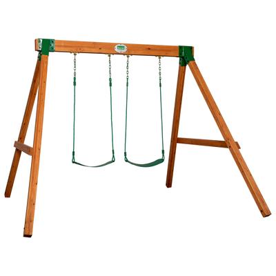 Backyard Discovery Durango Cedar Wood A-Frame Swing Set, Belt Swings - 9'1" x 8'1"