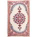 Geometric Traditional Nain Persian Wool Area Rug Handmade Foyer Carpet - 1'3" x 1'10"