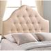 Brighton Queen Size Beige Fabric Upholstered Button Tufted Headboard