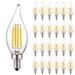 Luxrite 5W Vintage Candelabra LED Bulbs Dimmable, 550 Lumens, 60W Equivalent, Clear Glass, E12 Base (24 Pack)