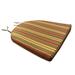 20 x 19 Outdoor Patio Dining Chair Cushion in Green, Red and Yellow Stripes with Ties