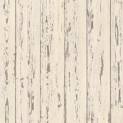 Shiplap Shiplap Wallpaper Wood in Cream French Vanilla Brown