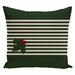 Red/ Green Decorative Holiday Stripe Print 18-inch Pillow