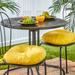 Driftwood Round Outdoor Yellow Bistro Chair Cushions (Set of 2) - 15w x 15l