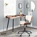 Carson Carrington Creggan Mid-Century Modern Black Metal & Wood Office Desk