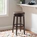 Linon Lynnly Backless Brown Faux Leather Bar Stool