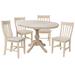 36" Round Extension Dining Table with 4 Cafe Chairs