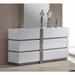 Somette Mehdi Gloss White/ Grey 6-drawer Dresser