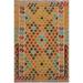 Kilim Blake Beige/Red Hand-Woven Wool Rug -3'3 x 5'3 - 3 ft. 3 in. X 5 ft. 3 in. - 3 ft. 3 in. X 5 ft. 3 in.