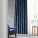 Exclusive Fabrics Solid Faux Silk Taffeta Navy Blue Curtain (1 Panel)