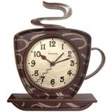 Westclox 8" Analog Quartz Coffee Cup Brown Wall Clock 32038