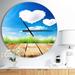 Designart 'Cloud Hearts on Blue Sky' Oversized Farmhouse Wall CLock