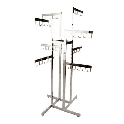 Econoco - K88 - 2-Tier All Rectangular Chrome Tubing Handbag Rack With 8 Straight 5-Hook Arms Sold Individually