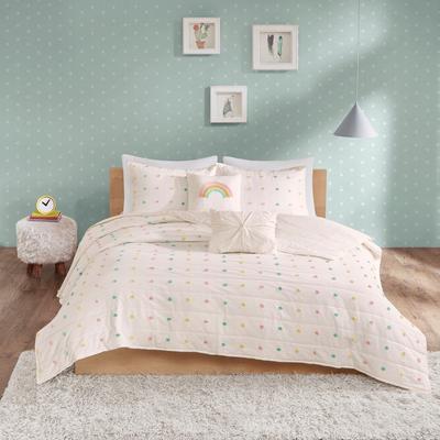 Urban Habitat Kids Ensley Pom Pom Cotton Jacquard Quilt Set with Throw Pillows