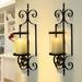 Adeco Cast Iron Vertical Wall Hanging Candle Holder Sconce (Set of 2) - 6.22"x 5.5 "x 20.6"