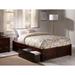 Concord Full Platform Bed with Footboard and 2 Bed Drawers in Walnut