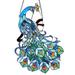 Chloe Tiffany Style Peacock Design Stained Glass Window Panel Suncatcher