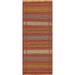 Tribal Kilim Sirjan Persian Wool Runner Rug Hand-woven Striped Carpet - 2'4" x 6'7"