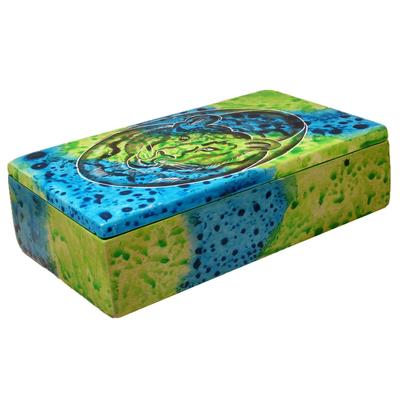 Handmade Rectangle Bahari Tiger Soapstone Trinket Box (Kenya)